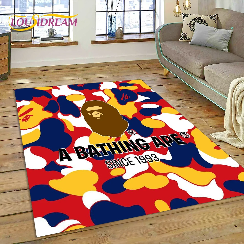 Commercial Printing Format - 3D-printen B-BAPE mode-tapijt voor slaapkamer, woonkamer,