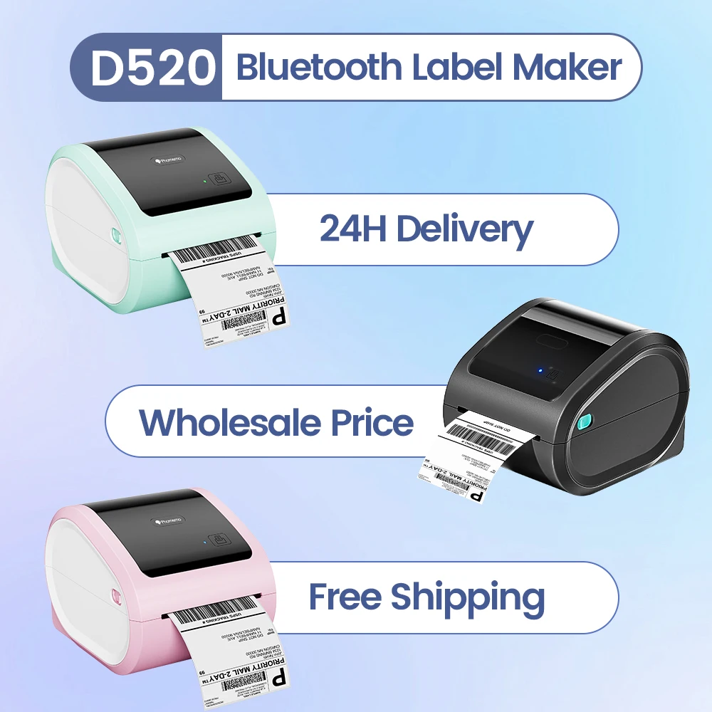 Commercial Printing Paper - Draadloze Bluetooth-verzendprinter Phomemo D520BT thermische labelprinter