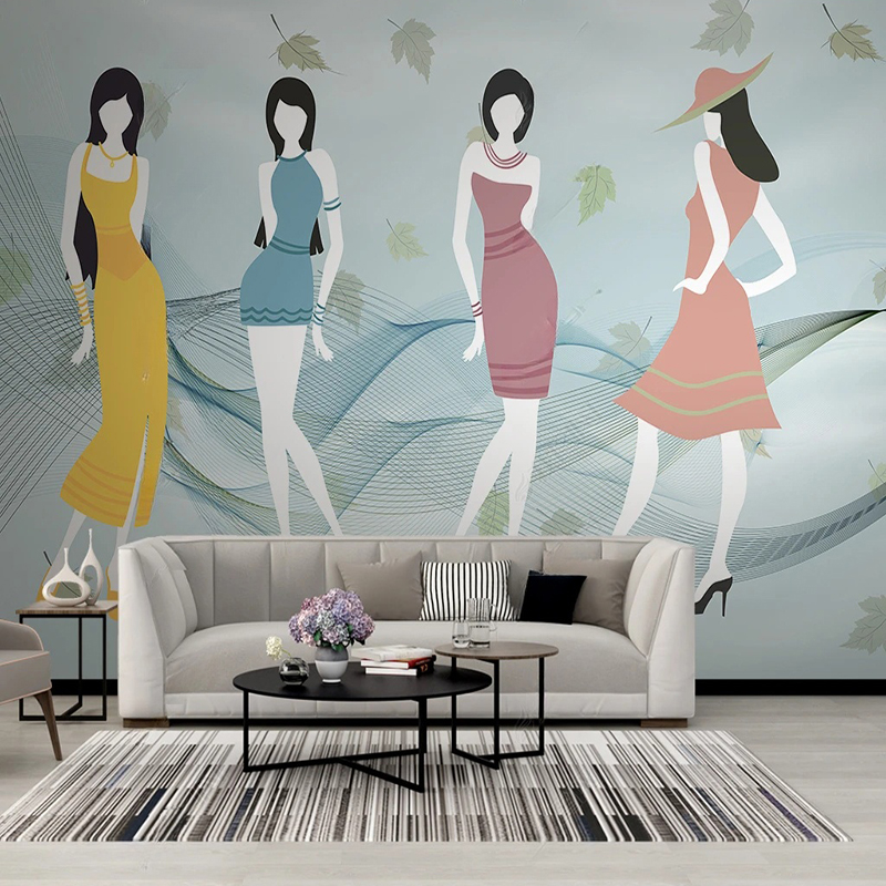 Commercial Wallpaper Printing - Aangepaste muurschildering Modern vers winkelen Commerciële