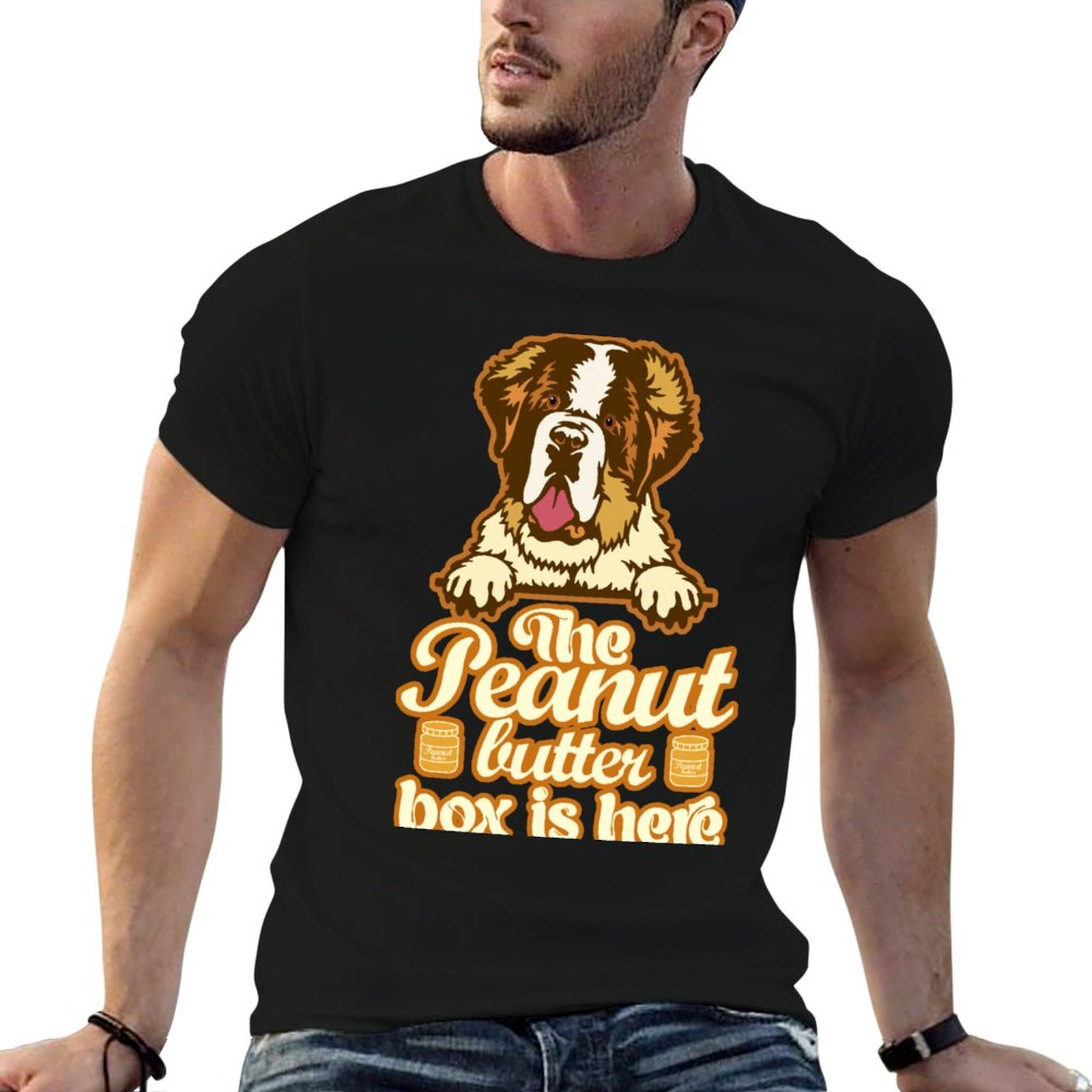Commercial Shirt Printing - De pindakaasdoos is hier: grappig T-shirt