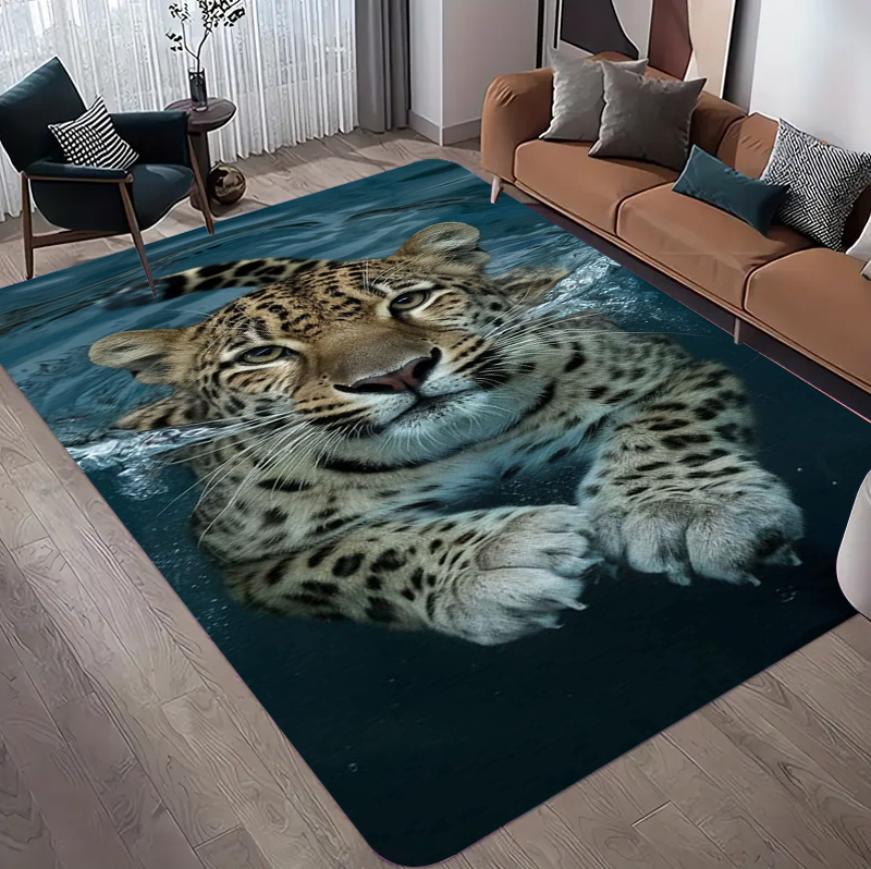 Commercial Printing Format - Tapijt met luipaardpatroon Realistisch dier Panthera