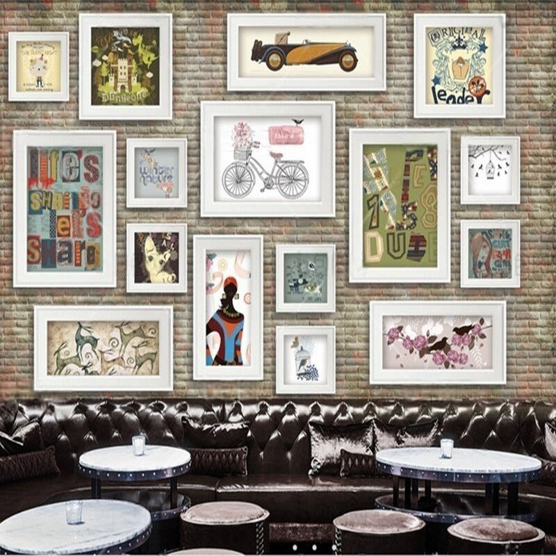 Commercial Wallpaper Printing - Nostalgische decoratieve schilderijen fotowuren eetkamer bar