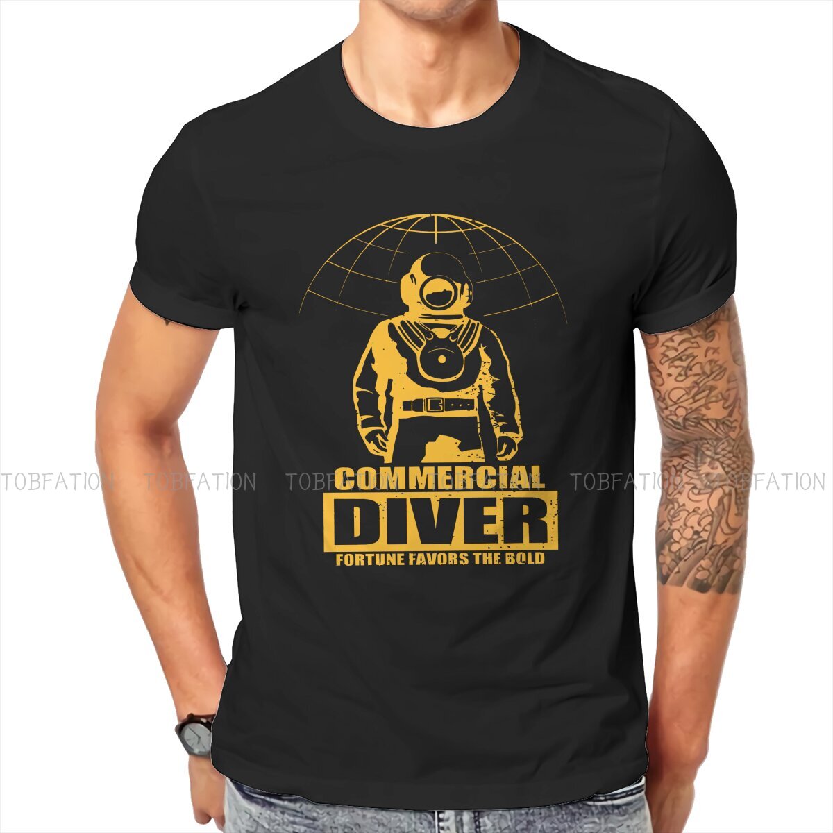 Commercial Shirt Printing - Commerciële Diver Geel Casual Tshirt Dive