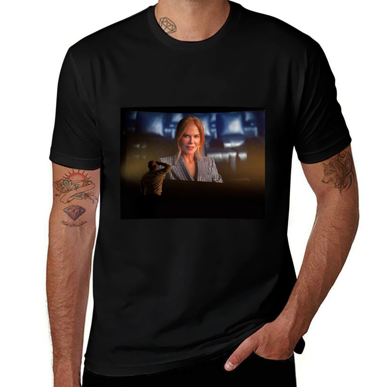 man die Nicole Kidman begroet, - Commercial Shirt Printing recensie en prijs